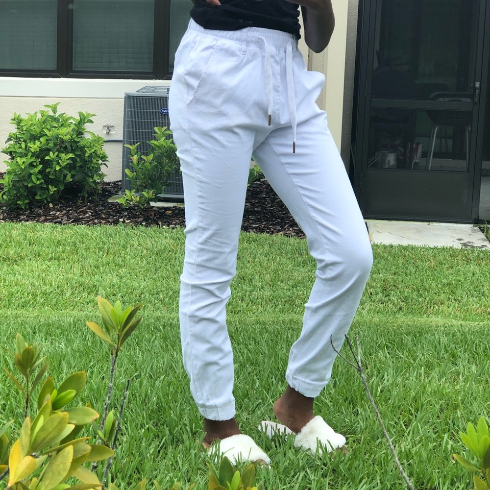 White joggers